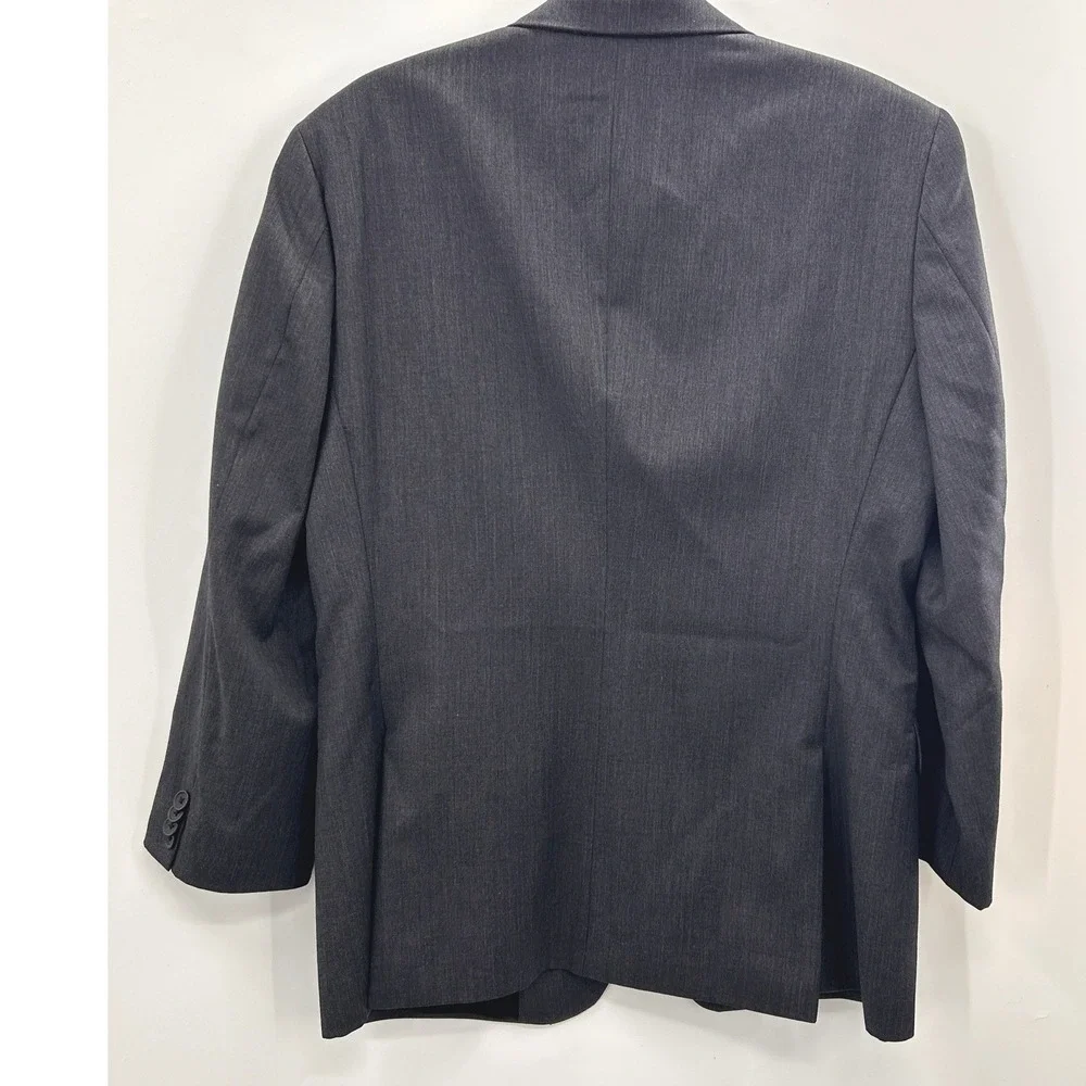 Banana Republic Basic Tailored 100% Wool Blazer 40S Dark Charcoal Corporate